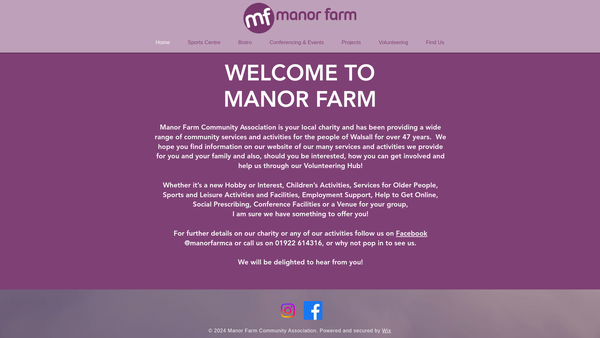 Screenshot of the Manor Farm Community Association website