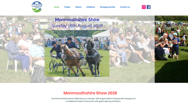 Screenshot of the Monmouthshire Show Society Limited website