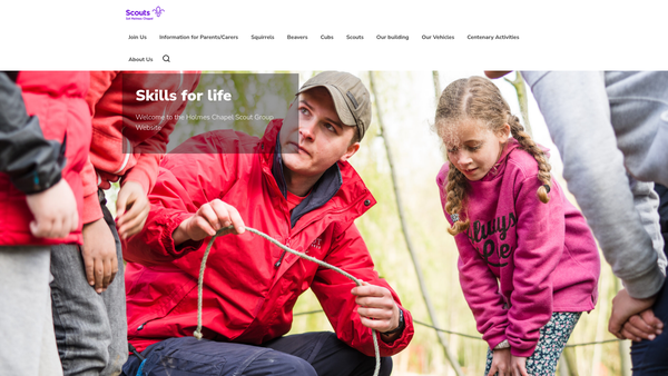 Screenshot of the 1st Holmes Chapel Scout Group website