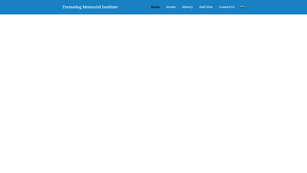 Screenshot of the Tremadoc Memorial Institute website