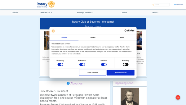 Screenshot of the Rotary Club Of Beverley Trust Fund website