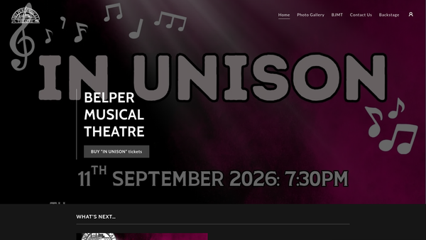 Screenshot of the The Belper Musical Theatre website