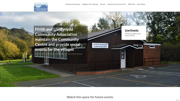 Screenshot of the Ffrith And Llanfynydd Community Association website