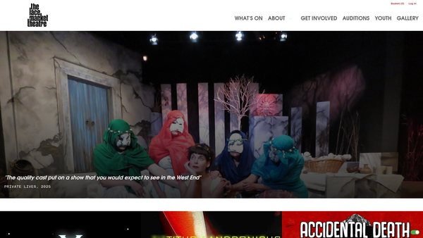 Screenshot of the The Lace Market Theatre Trust Limited website