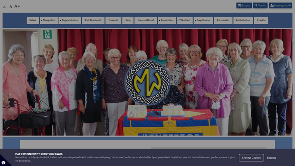 Screenshot of the Merched Y Wawr website