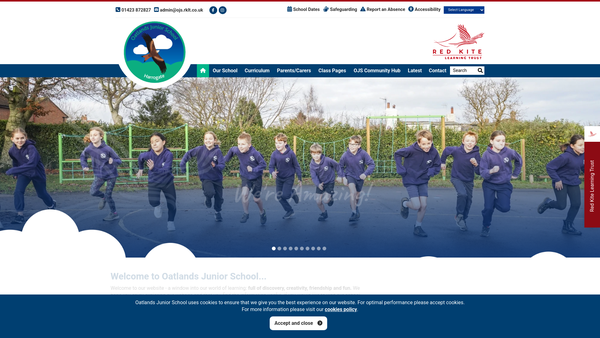 Screenshot of the Oatlands County Junior School Parent Teacher Association website