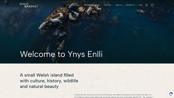 Screenshot of the The Bardsey Island Trust Limited website