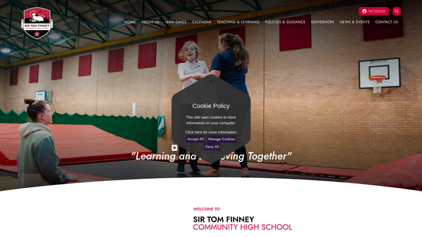 Screenshot of the Friends Of Sir Tom Finney Community High School website