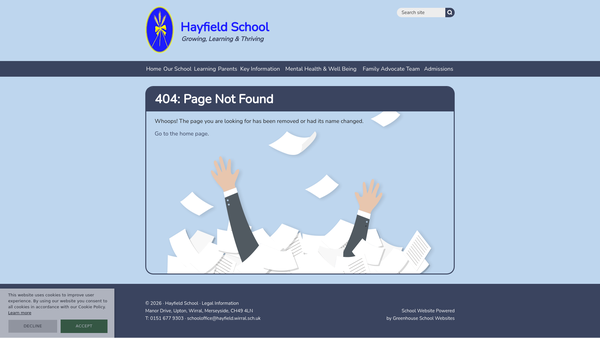 Screenshot of the Friends Of Hayfield School website