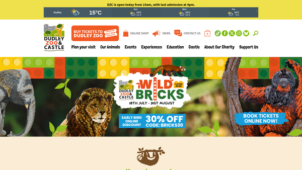 Screenshot of the Dudley And West Midlands Zoological Society Limited website