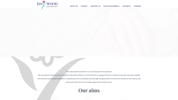 Screenshot of the Haywood Rheumatism Research And Development Foundation website