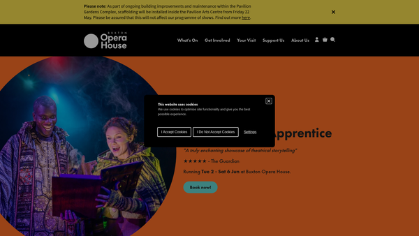 Screenshot of the High Peak Theatre Trust Limited website