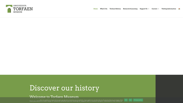Screenshot of the Torfaen Museum Trust Ltd website