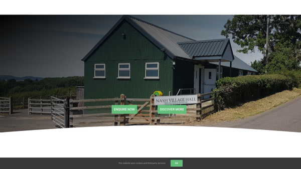 Screenshot of the Nash Village Hall website