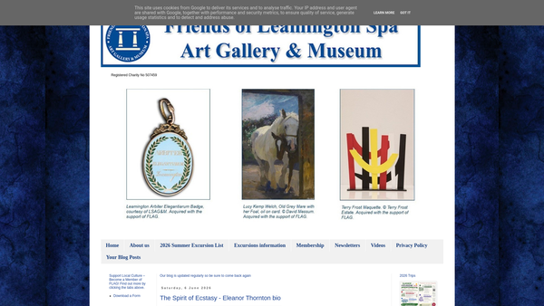 Screenshot of the Friends Of The Leamington Art Gallery website
