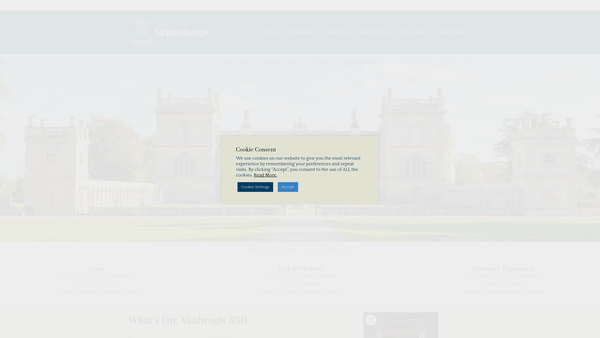 Screenshot of the Grimsthorpe And Drummond Castle Trust Limited website