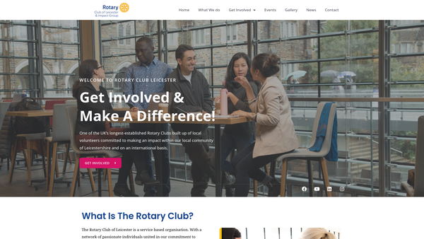 Screenshot of the Rotary Club Of Leicester Trust Fund website