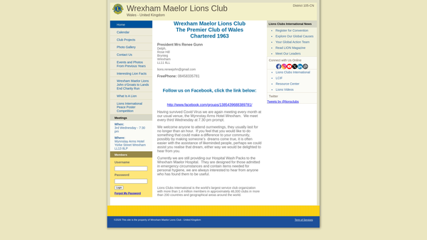 Screenshot of the Wrexham Lions Club Charity Trust Fund website