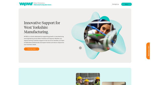 Screenshot of the West Yorkshire Manufacturing Services Limited website