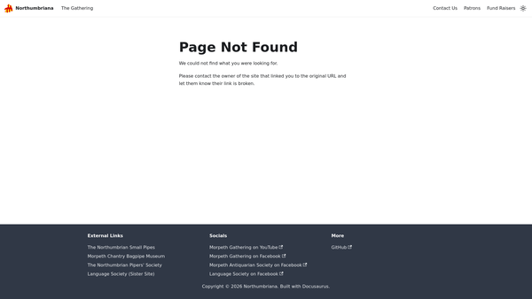 Screenshot of the Morpeth Antiquarian Society website