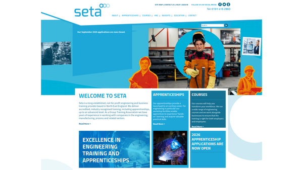 Screenshot of the Sunderland Engineering Training Association Limited website