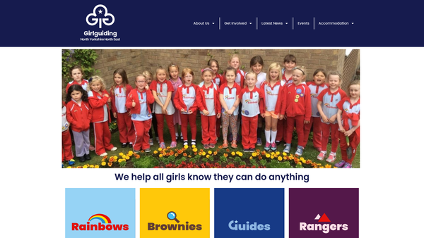 Screenshot of the The Guide Association North Yorkshire North East website