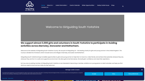 Screenshot of the South Yorkshire County Of The Guide Association website