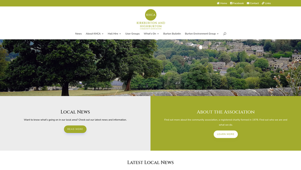 Screenshot of the Kirkburton And Highburton Community Association website