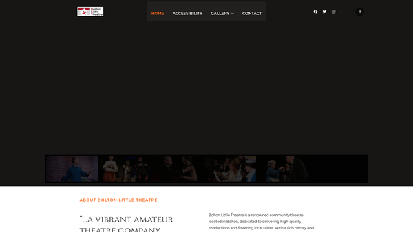 Screenshot of the Bolton Little Theatre Limited website