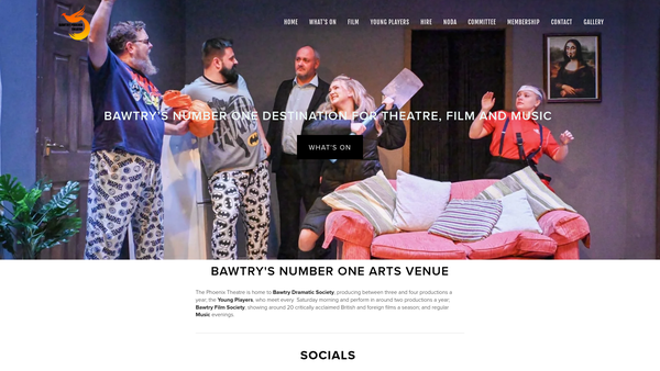 Screenshot of the Bawtry Amateur Dramatic Society website