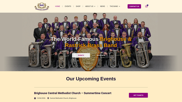 Screenshot of the The Brighouse And Rastrick Band website