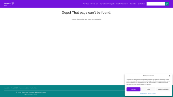 Screenshot of the 1st Egglescliffe (St John's) Scout Group website