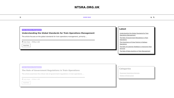 Screenshot of the North Tyneside Steam Railway Association website