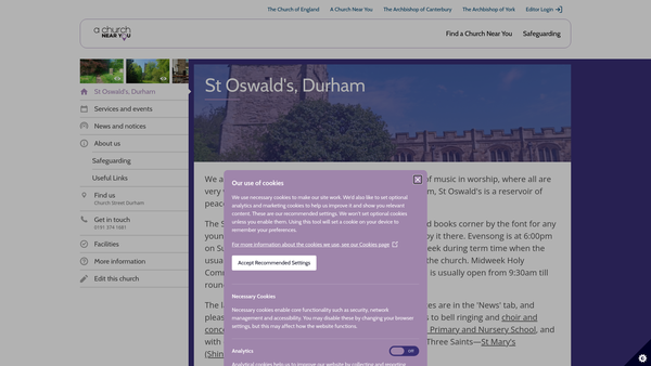 Screenshot of the E M Ternent Bequest website