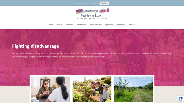 Screenshot of the The Saffron Lane Neighbourhood Council website