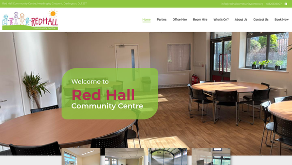 Screenshot of the Red Hall Community Association website