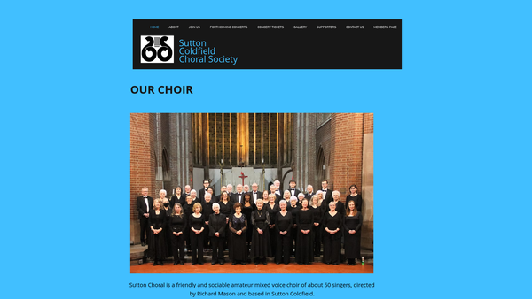 Screenshot of the The Sutton Coldfield Choral Society website