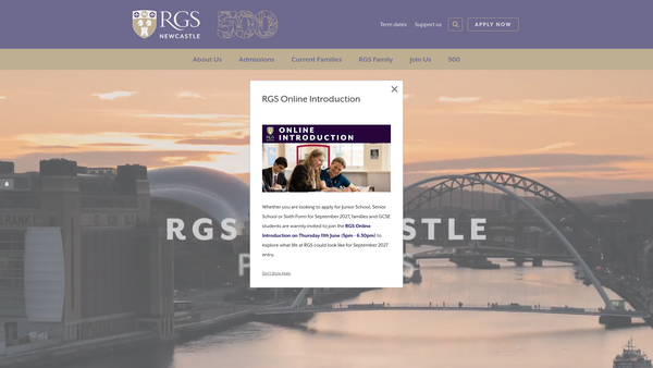Screenshot of the The Royal Grammar School Educational Trust website