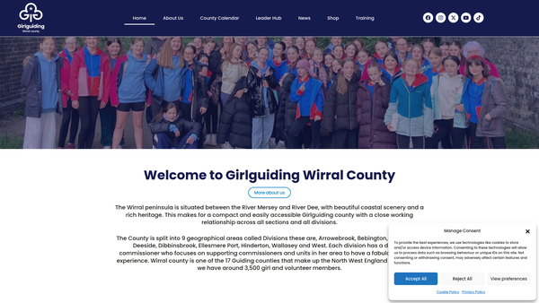 Screenshot of the Wirral Guides website