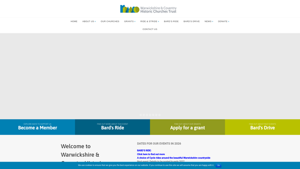 Screenshot of the The Warwickshire And Coventry Historic Churches Trust website