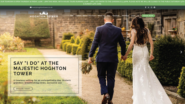 Screenshot of the Hoghton Tower Preservation Trust website