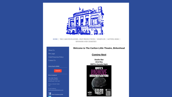 Screenshot of the Carlton Little Theatre Trust website