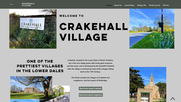 Screenshot of the Crakehall Village Hall website