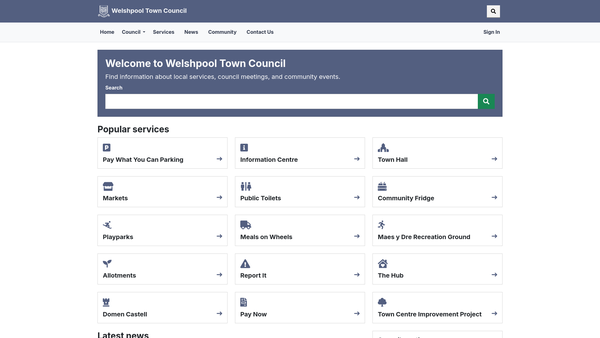 Screenshot of the Burgesses' Land website