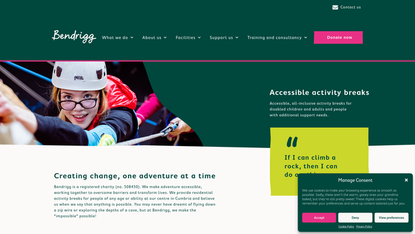 Screenshot of the Bendrigg Trust website