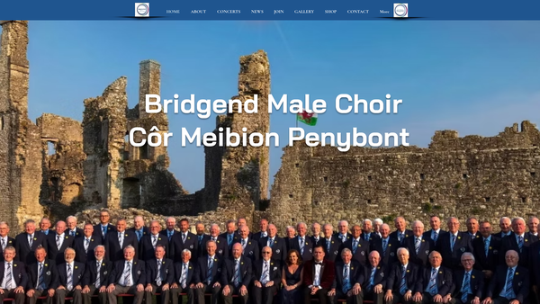 Screenshot of the Bridgend Male Choir website