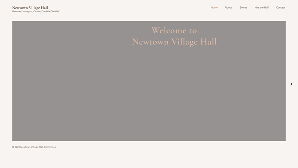 Screenshot of the Newtown Village Hall website