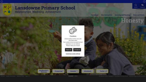 Screenshot of the The Lansdowne Primary School Parent And Teacher Association website
