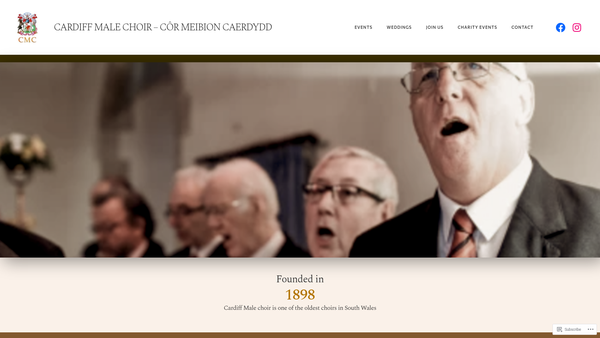 Screenshot of the The Cardiff Male Choir website