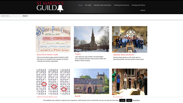 Screenshot of the The St Martin's Guild Of Church Bell Ringers Bell Restoration Fund website